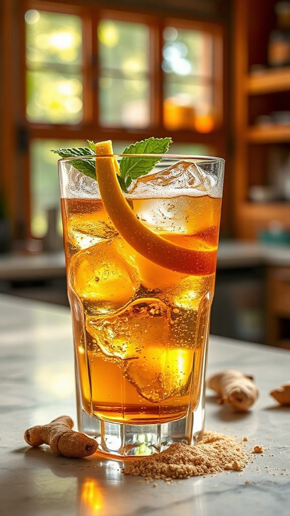 spicy burdock infused ginger cocktail