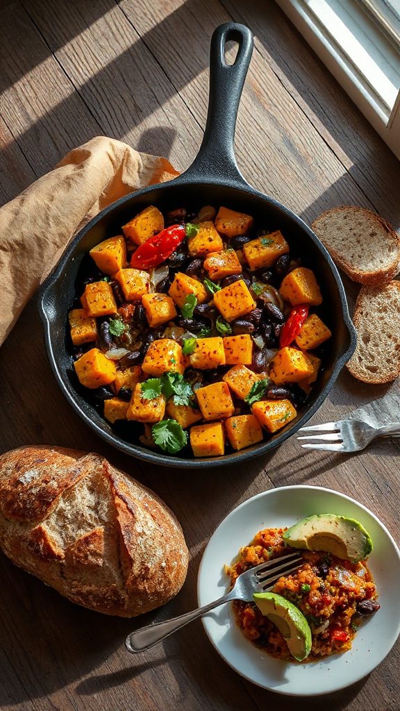 spicy butternut squash hash