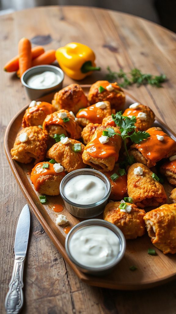 spicy cauliflower wing wraps