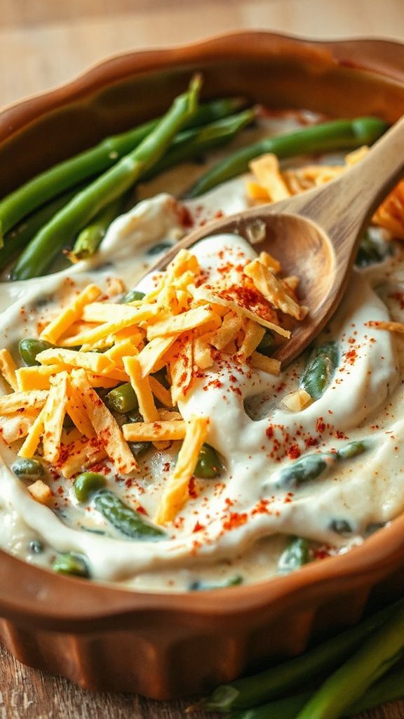 spicy cheese green bean bake