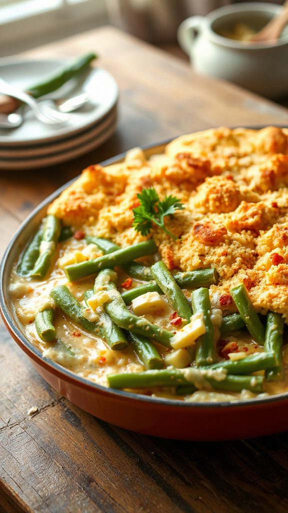 spicy cheese green bean casserole