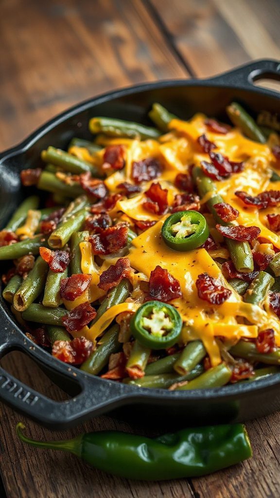 spicy cheesy green bean casserole
