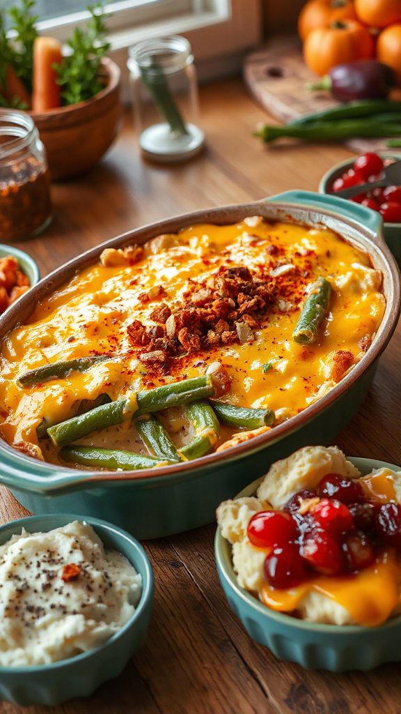 spicy cheesy green bean casserole spicy cheesy green bean casserole