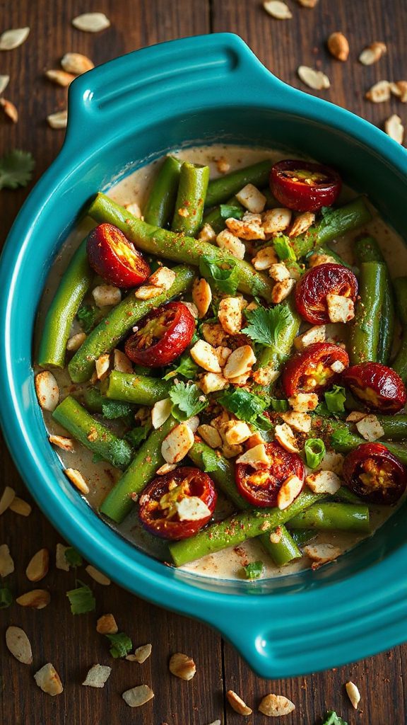 spicy cheesy green bean casserole