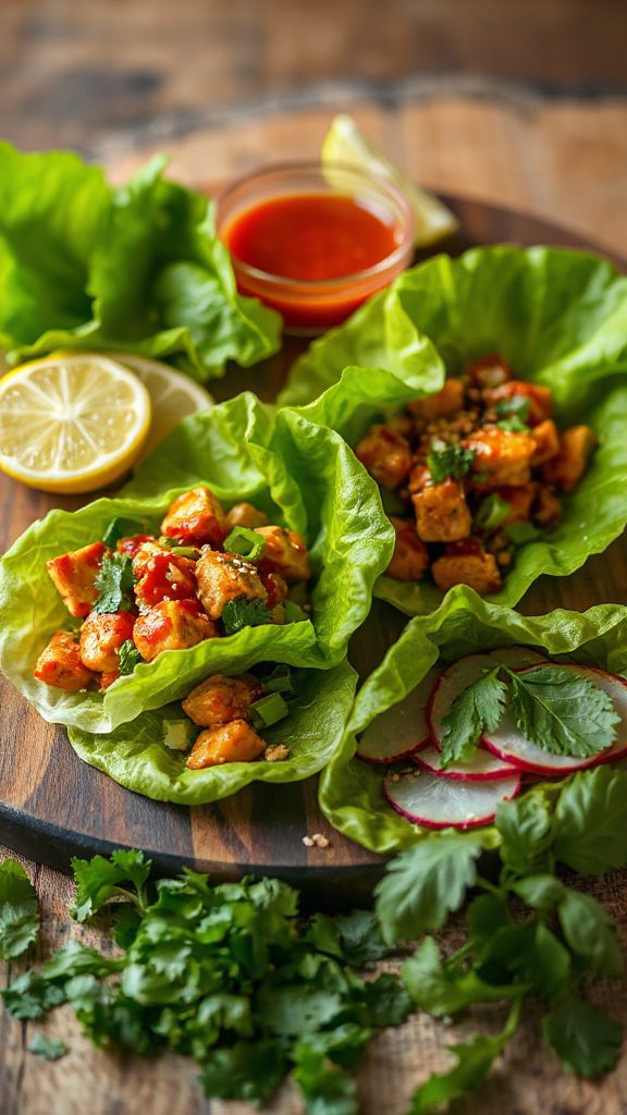 spicy chicken lettuce wraps spicy chicken lettuce wraps