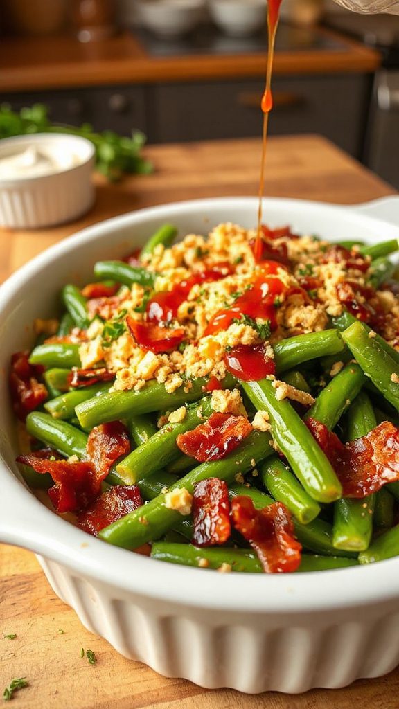 spicy coconut green bean casserole