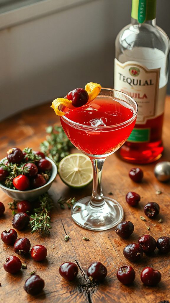 spicy cranberry tequila cocktail
