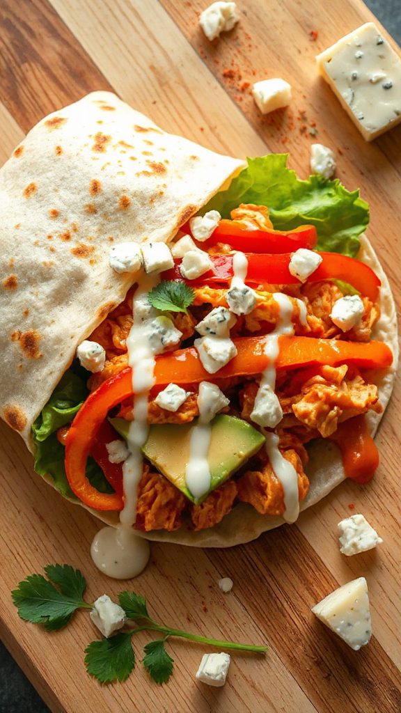 spicy creamy chicken wrap