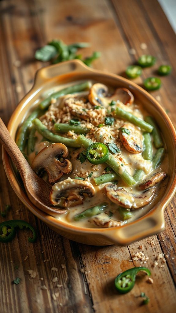 spicy creamy green bean casserole spicy creamy green bean casserole