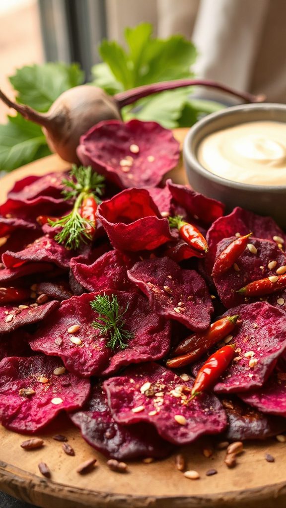 spicy crispy beetroot snacks