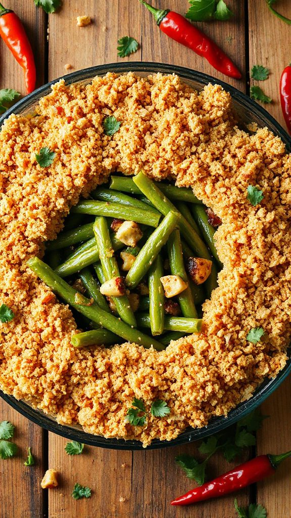 spicy crunchy green bean casserole