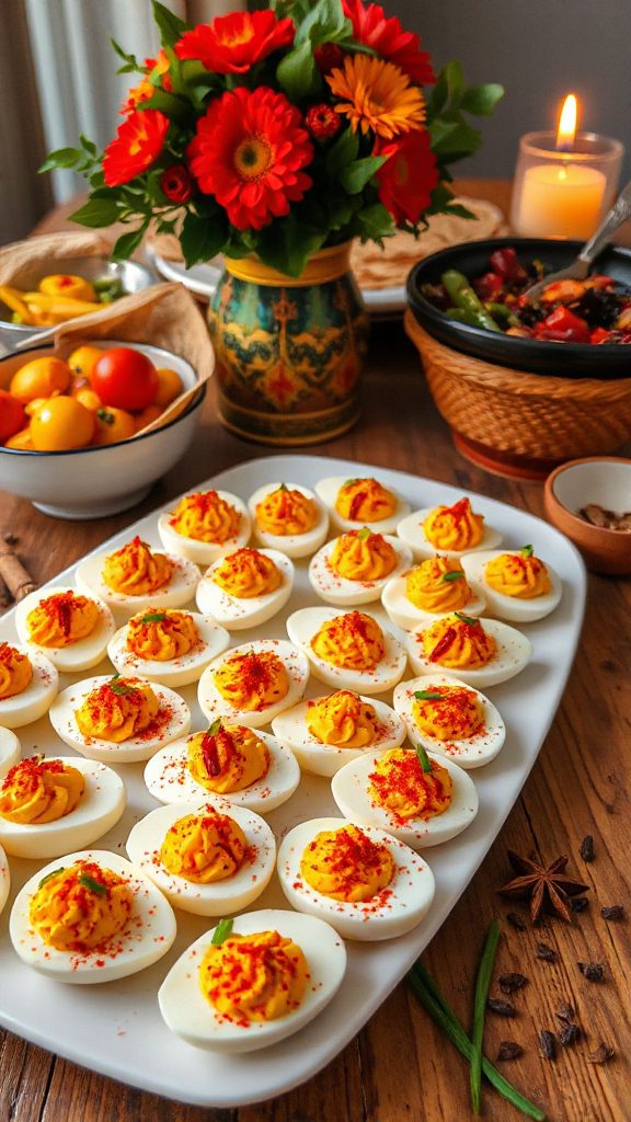 spicy ethiopian deviled eggs