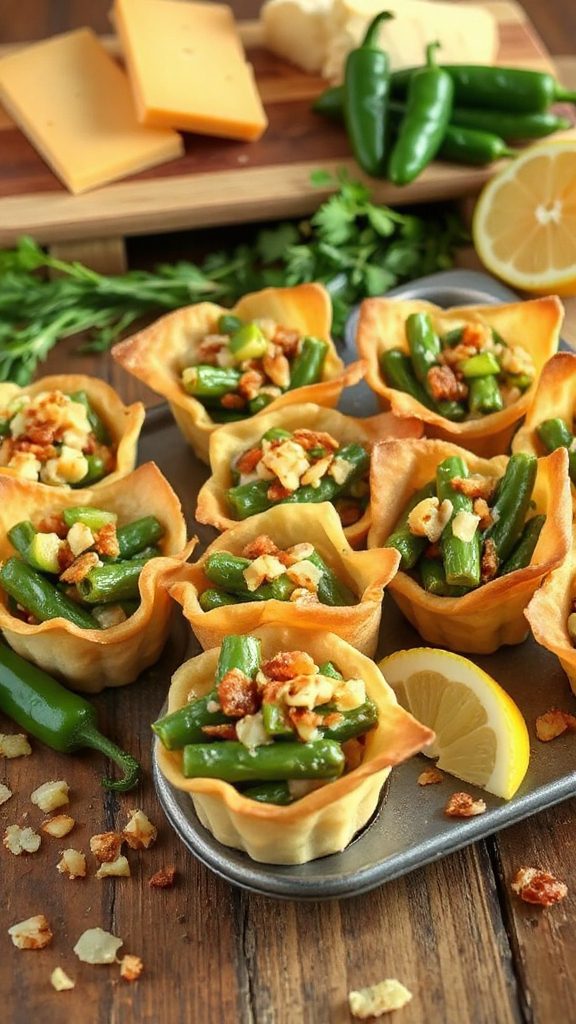 spicy green bean appetizer bites