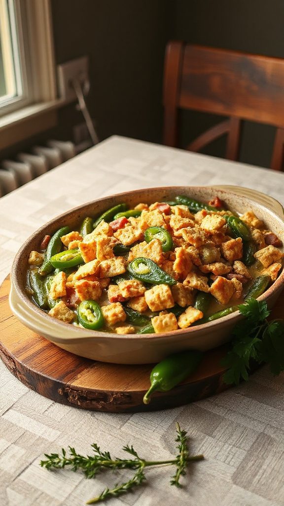 spicy green bean casserole spicy green bean casserole