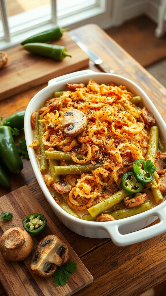 spicy green bean casserole