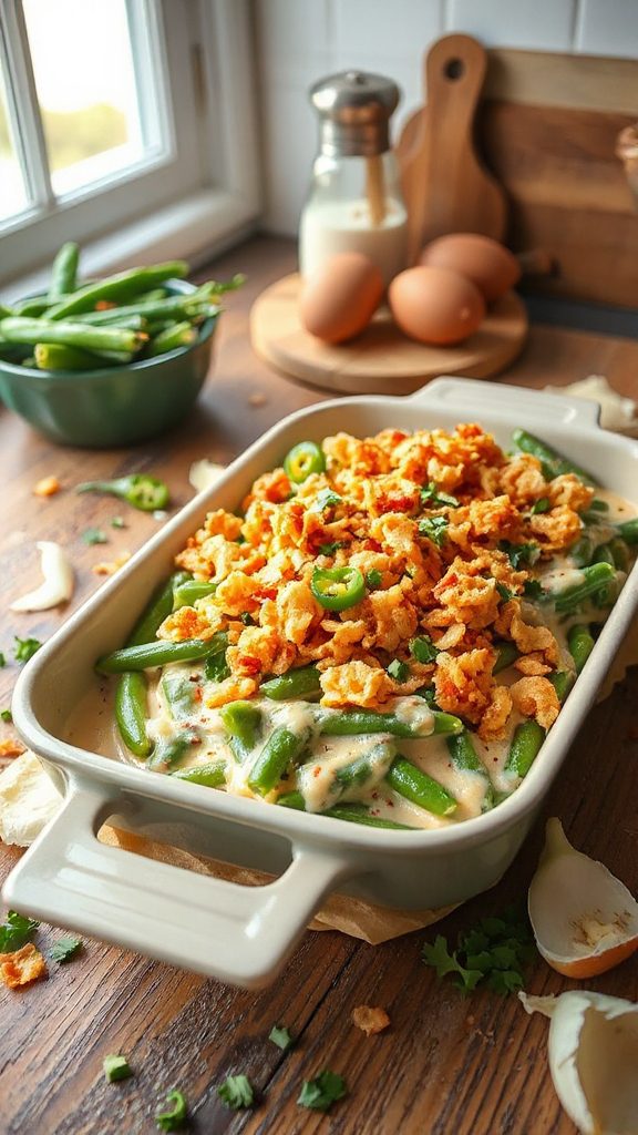 spicy green bean casserole