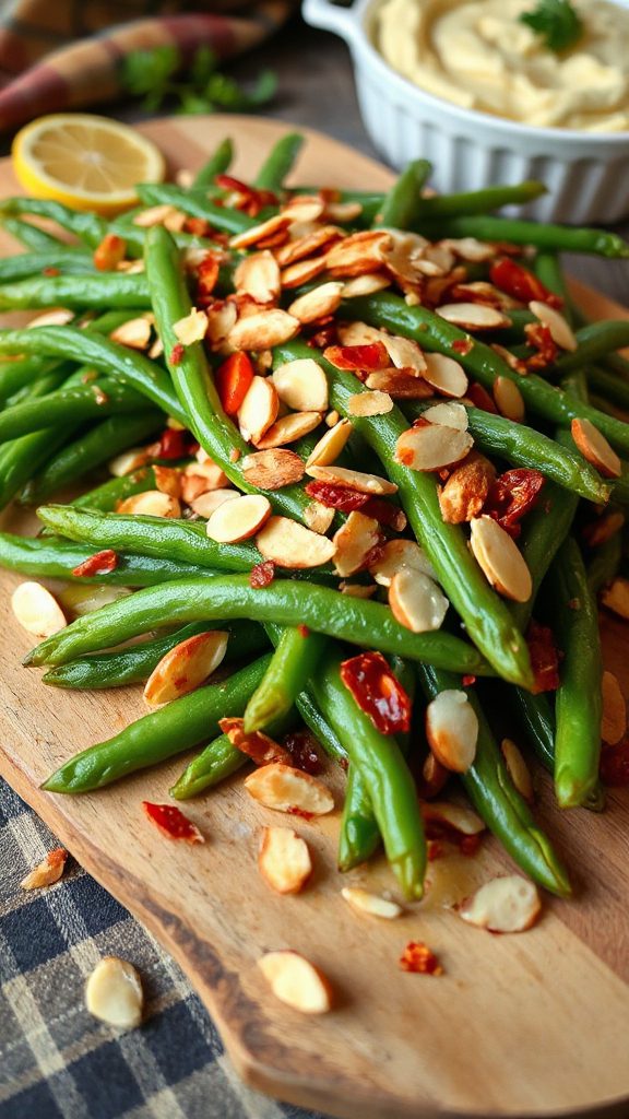 spicy green beans with almonds