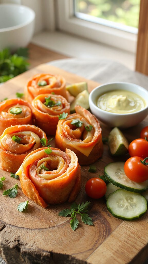 spicy ham cheese roll ups
