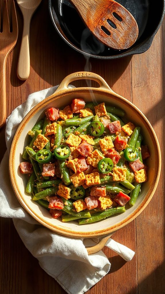 spicy ham green bean casserole