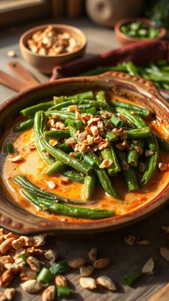 spicy peanut green bean casserole spicy peanut green bean casserole