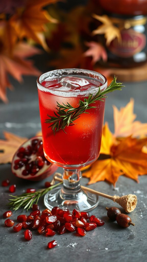 spicy pomegranate paloma cocktail