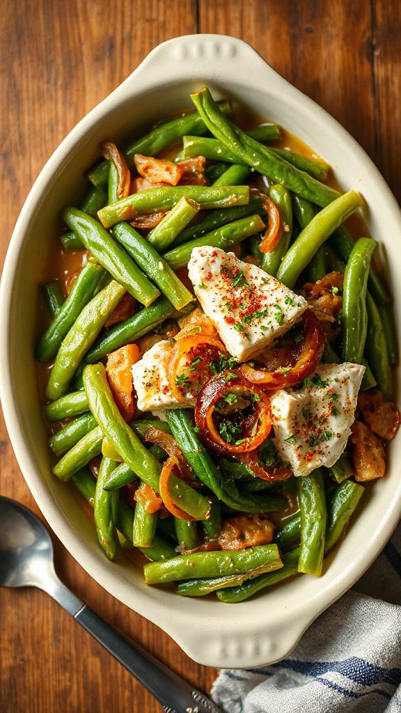 spicy ranch green bean casserole