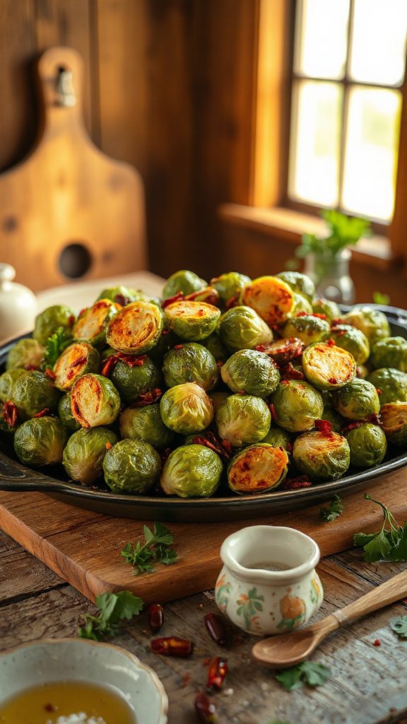 spicy roasted brussels sprouts