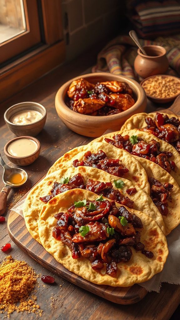 spicy roasted chicken flatbread