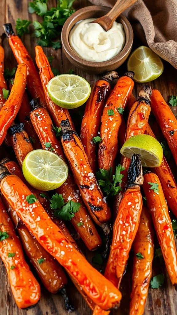 spicy roasted lime carrots