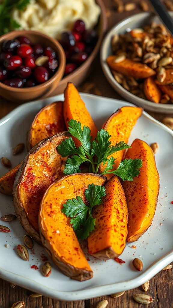 spicy roasted sweet potato wedges
