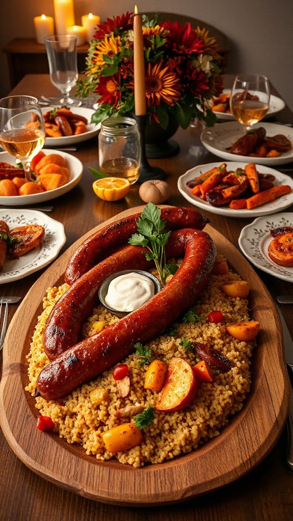 spicy sausage and vegetable couscous