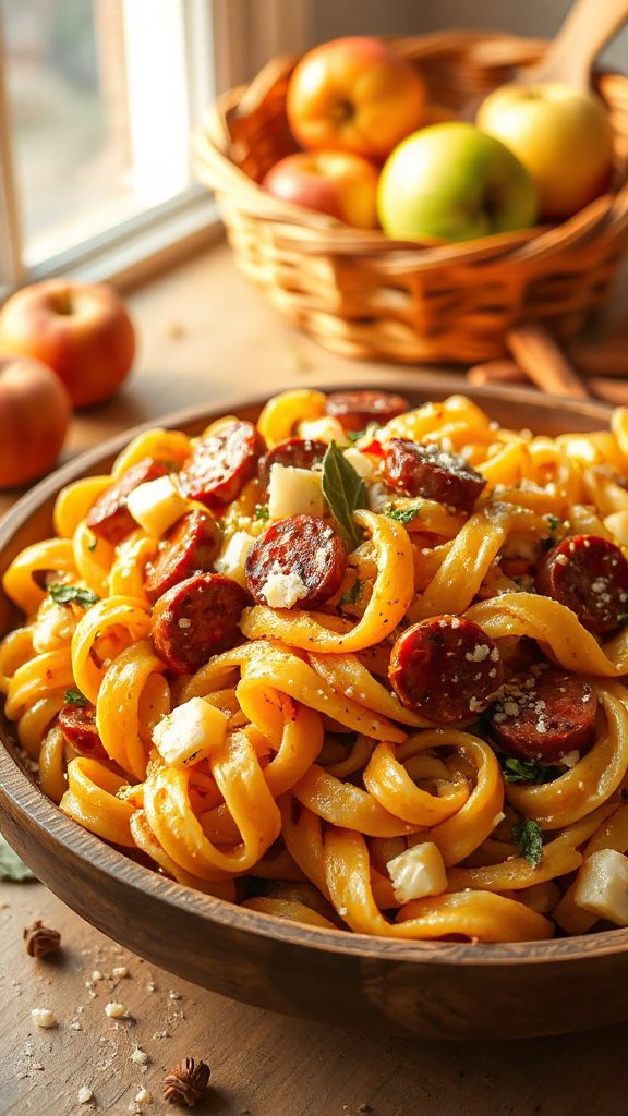 spicy sausage apple pasta spicy sausage apple pasta