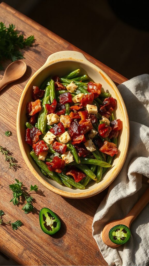 spicy smoked green bean casserole spicy smoked green bean casserole