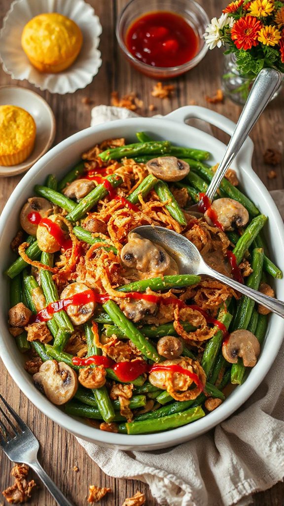 spicy sriracha green bean casserole