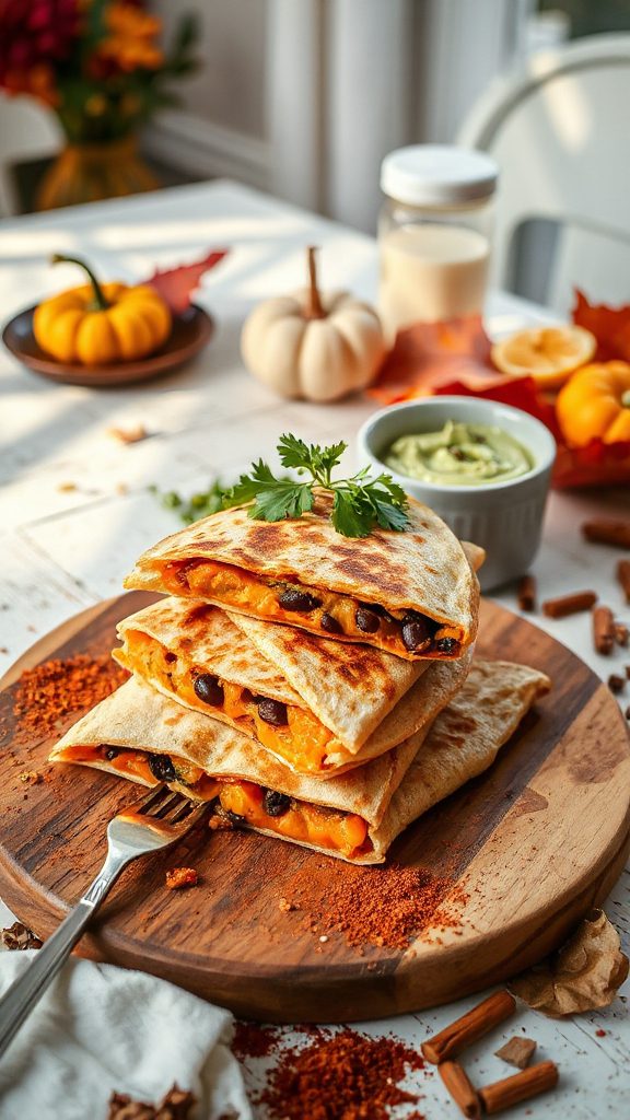 spicy sweet potato quesadillas