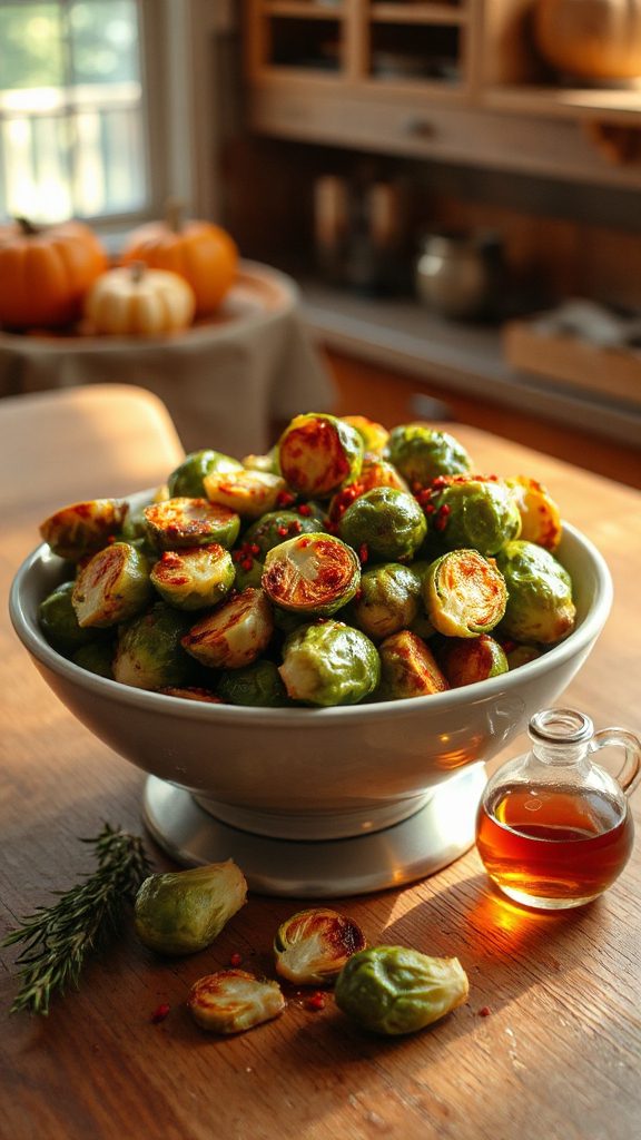 spicy sweet roasted brussels sprouts