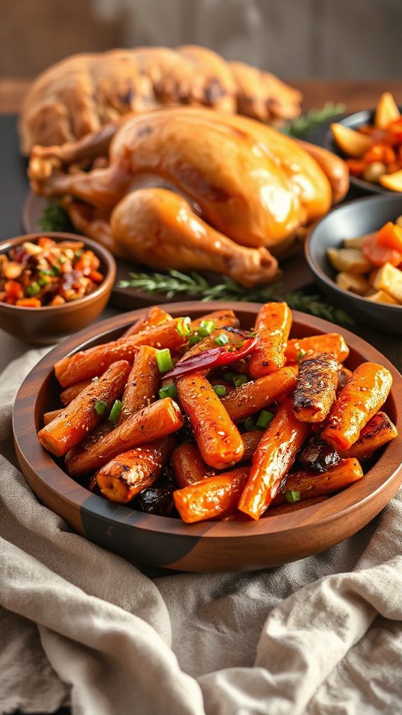 spicy sweet roasted carrots