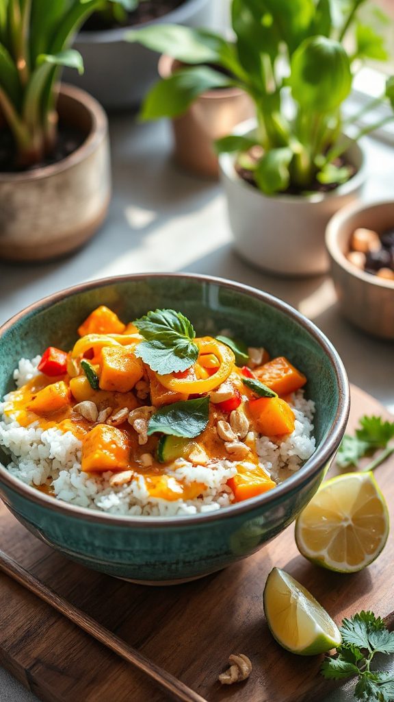 spicy thai curry rice bowl spicy thai curry rice bowl