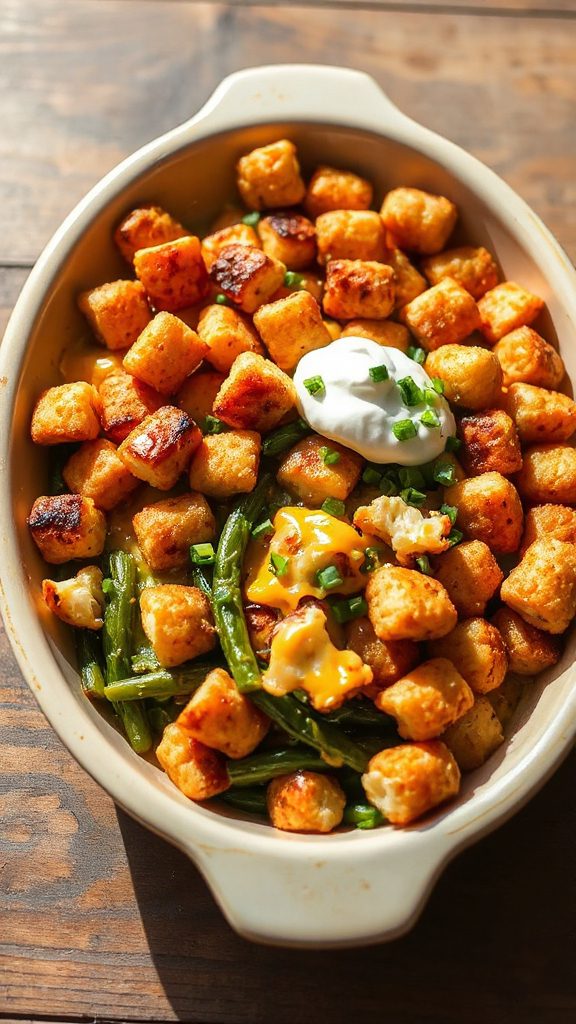 spicy vegetable tater tot casserole