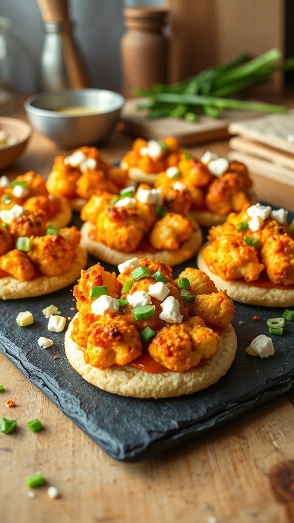 spicy vegetarian mini pizzas