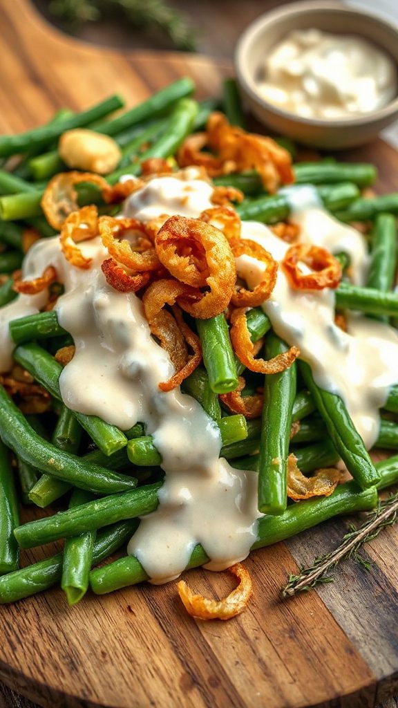 spicy whole30 green bean casserole
