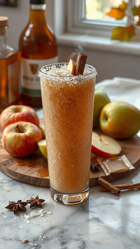 spiked apple cider slushies