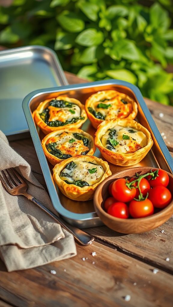 spinach and cheese quiches