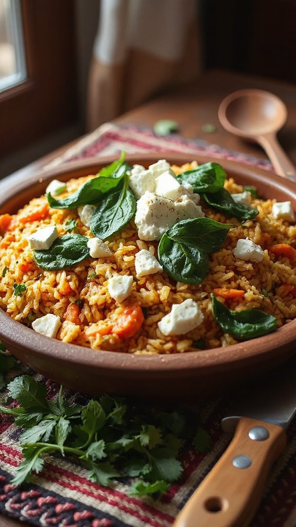 spinach and feta plov spinach and feta plov