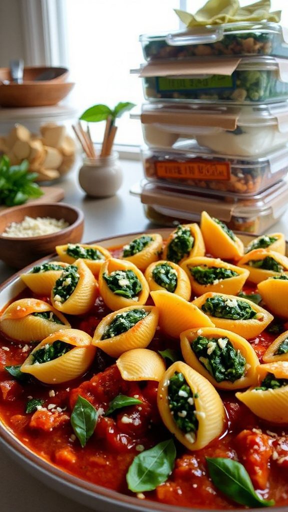 spinach cheese stuffed shells