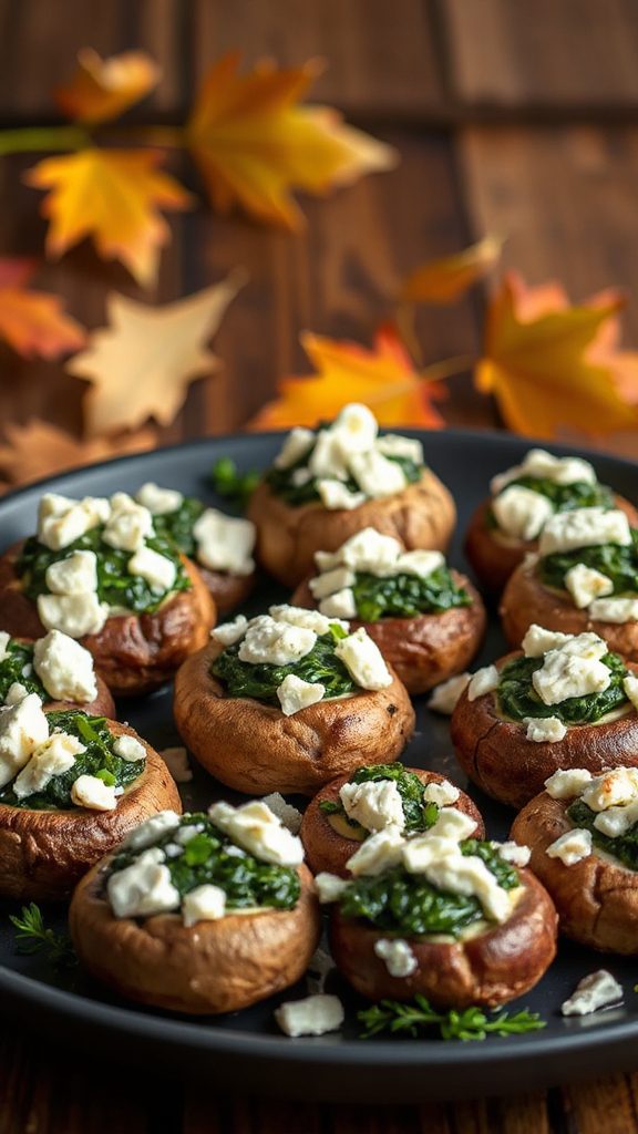 spinach feta stuffed mushrooms recipe