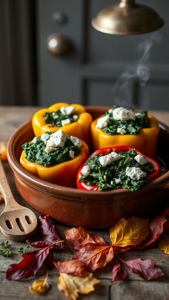 spinach feta stuffed peppers