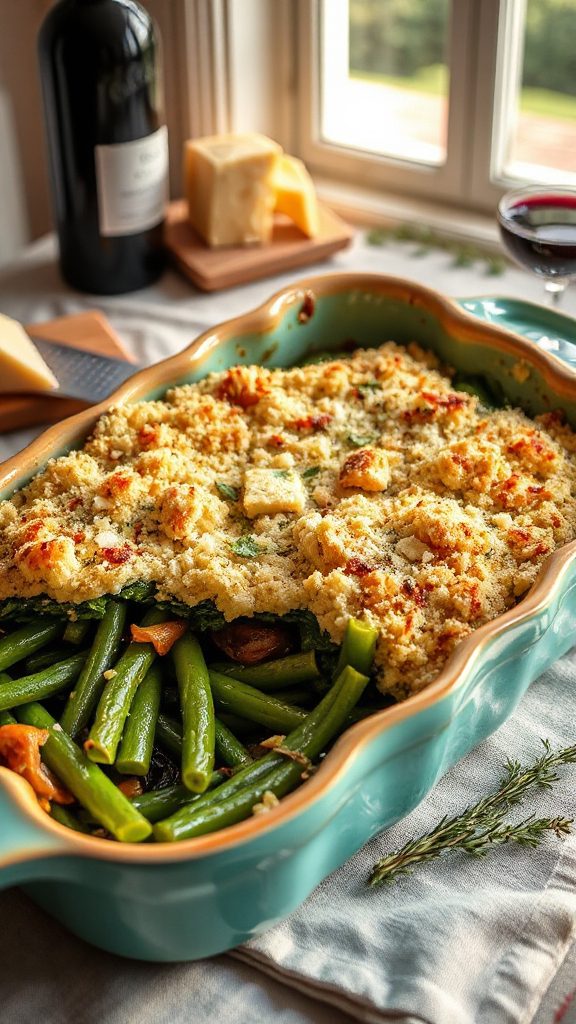 spinach parmesan green bean casserole