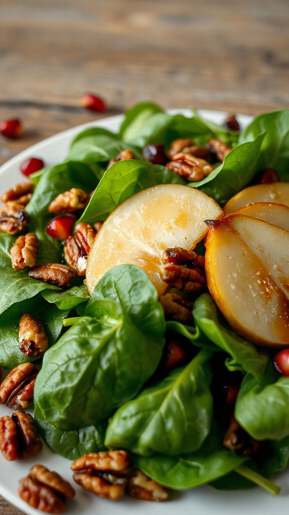 spinach pear pecans salad