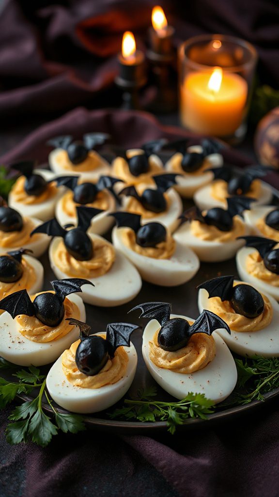 spooky bat themed deviled eggs spooky bat themed deviled eggs